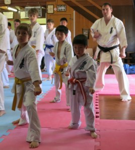 Josh (left) at the Kyokushin Seminar, October 2013