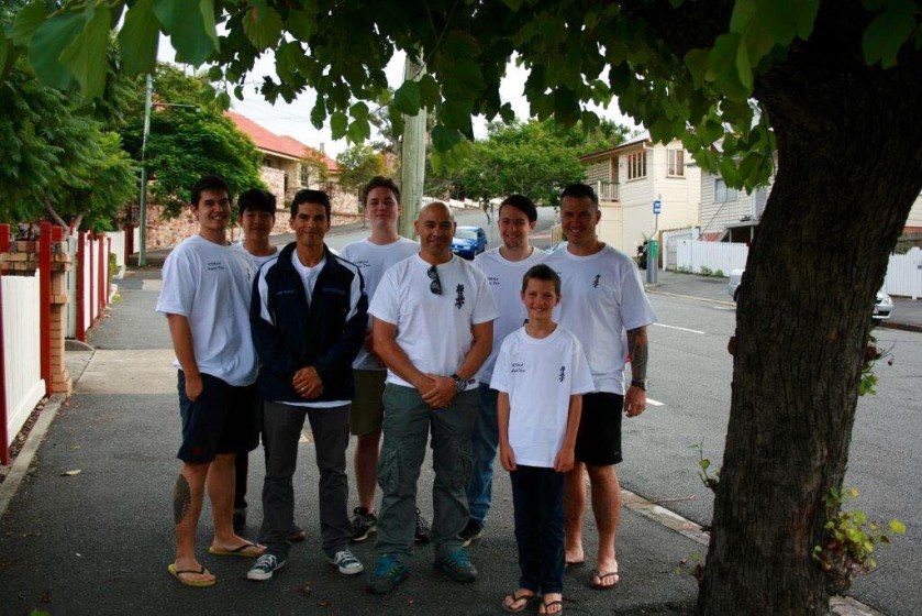 Sempai Rob James and Aspley Dojo students