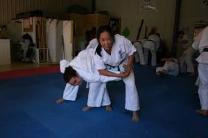 Patricia Tan practising bunkai.