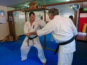 Sensei James Sidwell & Sensei Mark McFadden in the February Black Belt class.
