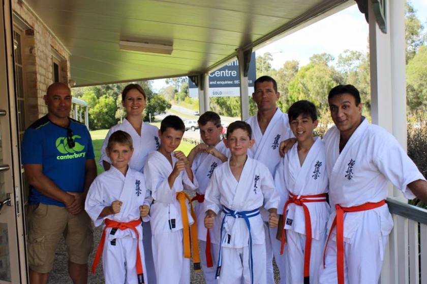 Sempai Rob James and the competitors from Aspley Dojo.
