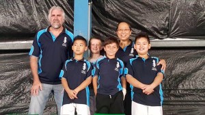 Sensei Mark McFadden and Patricia Tan with the Little Lions.