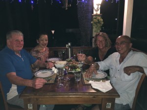 Shihan Lipman, Masumi, Han and his partner at dinner together.