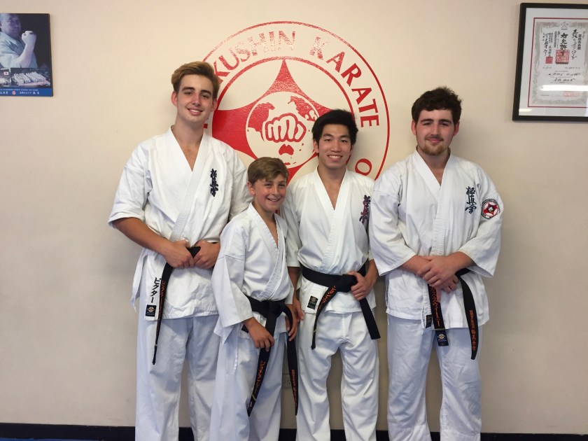 Sempai Victor Sweeney, Sempai Joshua Darley, Sempai Jonathan Lee and Sempai Angus Sweeney.